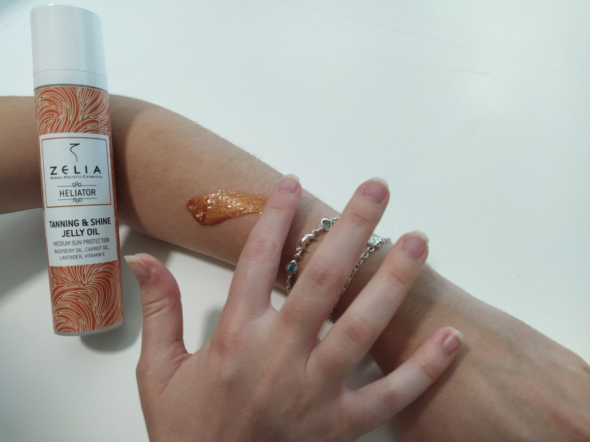 ZЄLIA | Tanning & Shine Jelly Oil με glitter ‘HELIATOR’ – 100 ml