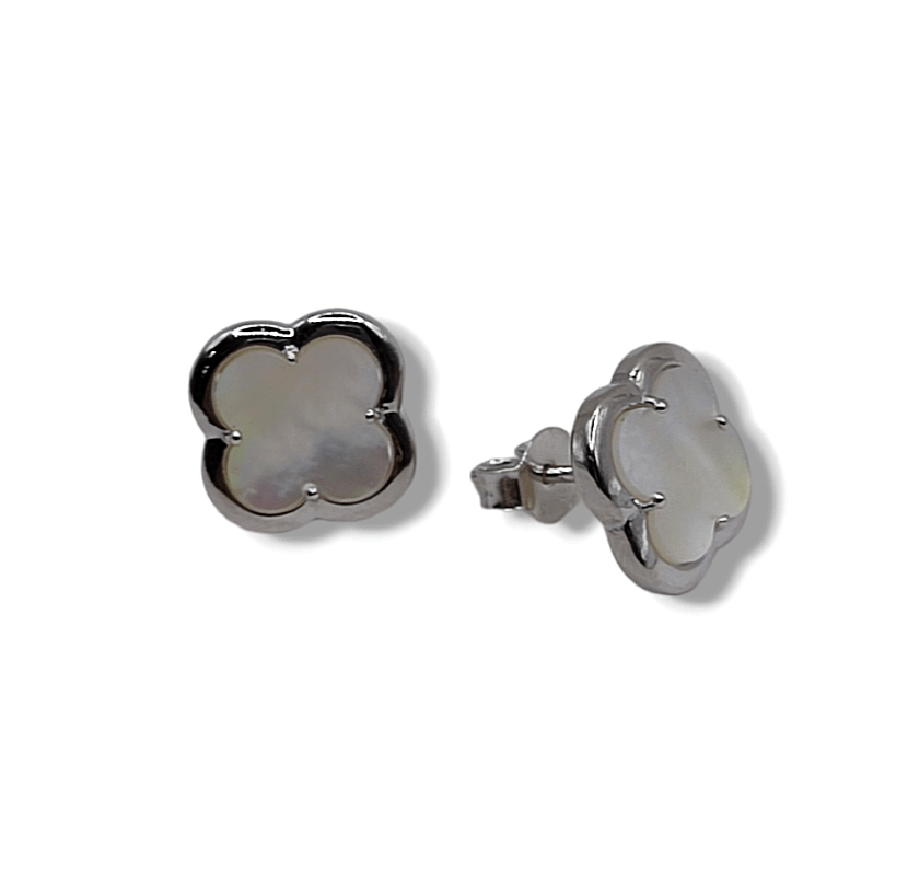 Σκουλαρίκια καρφωτά  τύπου van cleef από ασήμι 925 και φίλτισι