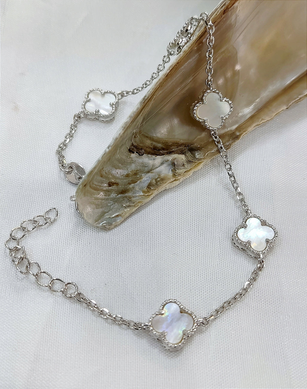 Βραχιόλι σχέδιο Van Cleef από ασήμι 925 επιπλατινωμένο με φίλτισι