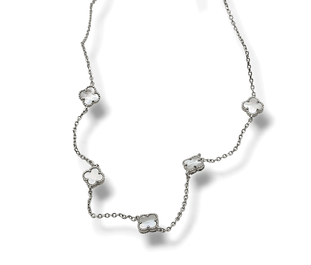 Κολιέ Van Cleef από ασήμι 925 επιπλατινωμένο με φίλτισι