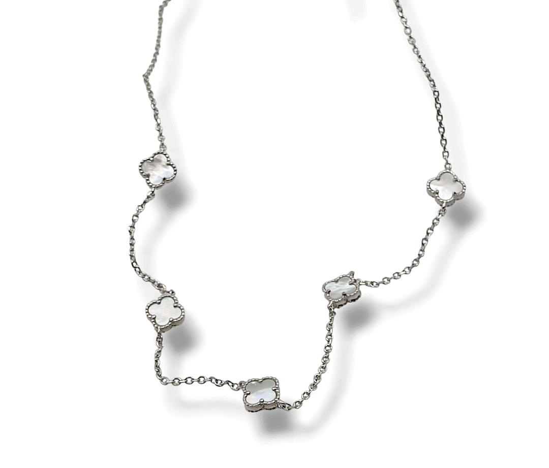 Κολιέ Van Cleef από ασήμι 925 επιπλατινωμένο με φίλτισι