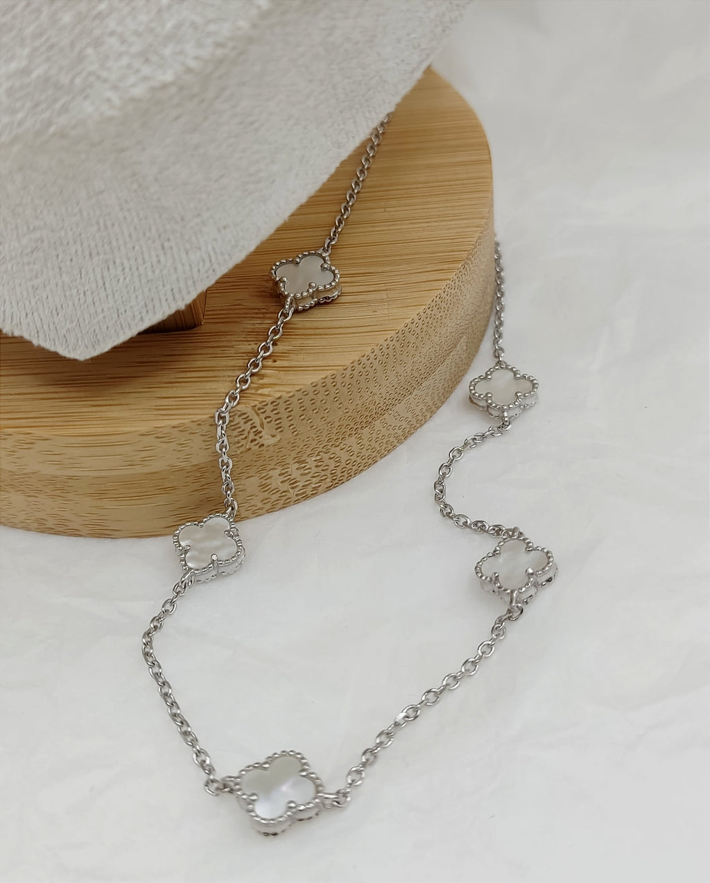 Κολιέ Van Cleef από ασήμι 925 επιπλατινωμένο με φίλτισι
