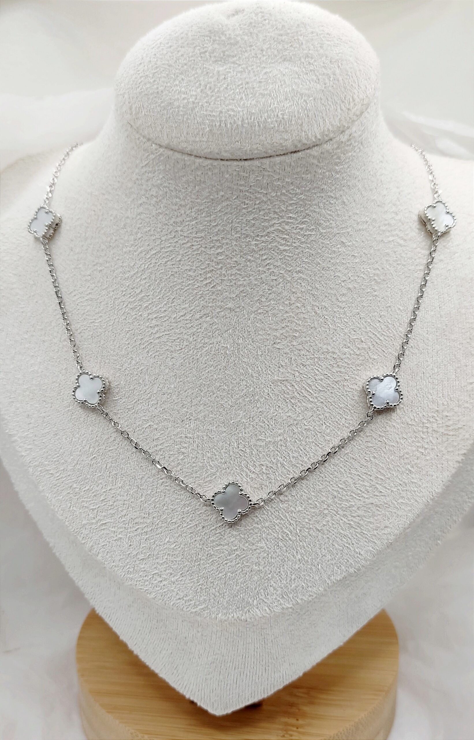 Κολιέ Van Cleef από ασήμι 925 επιπλατινωμένο με φίλτισι