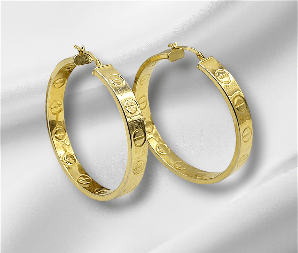 Σκουλαρίκια κρίκος τύπου Cartier από ασήμι 925 επιχρυσωμένο