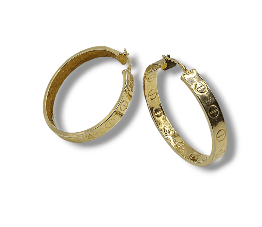 Σκουλαρίκια κρίκος τύπου Cartier από ασήμι 925 επιχρυσωμένο