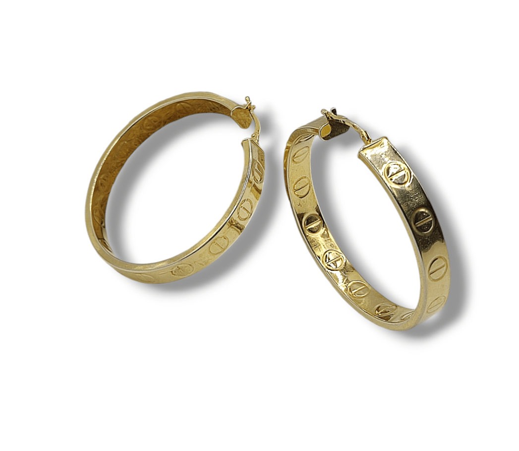 Σκουλαρίκια κρίκος τύπου Cartier από ασήμι 925 επιχρυσωμένο