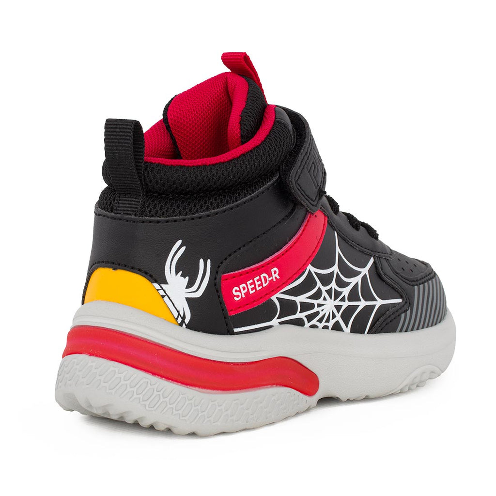 Primigi 2466522 Μποτάκι Spiderman με φωτάκια on/off σε οικολογικό δέρμα για αγόρι Κόκκινο-Μαύρο