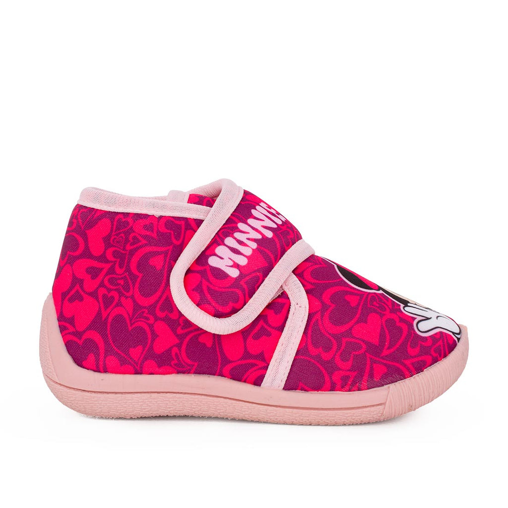 Disney DM011823 Παντοφλάκι Minnie Mouse για κορίτσι σε ύφασμα Κόκκινο-Ροζ