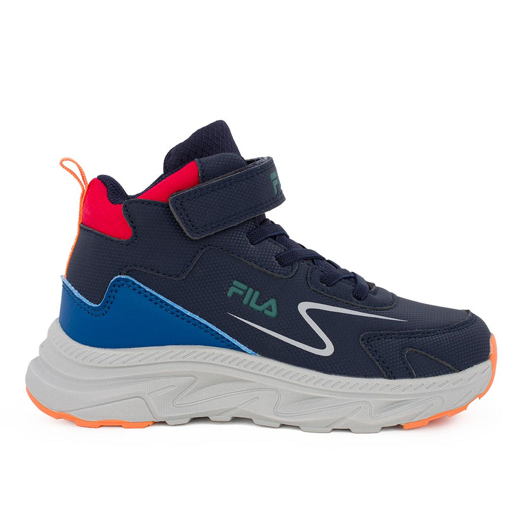 Fila STRONG 4V NANOBIONIC 3AF63005-240 Αθλητικό μποτάκι για αγόρι σε συνθετικό δέρμα Κόκκινο-Μπλέ