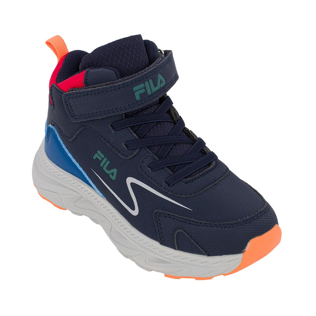 Fila STRONG 4V NANOBIONIC 3AF63005-240 Αθλητικό μποτάκι για αγόρι σε συνθετικό δέρμα Κόκκινο-Μπλέ