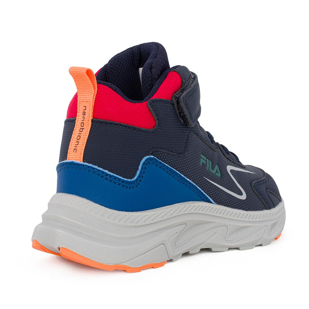 Fila STRONG 4V NANOBIONIC 3AF63005-240 Αθλητικό μποτάκι για αγόρι σε συνθετικό δέρμα Κόκκινο-Μπλέ