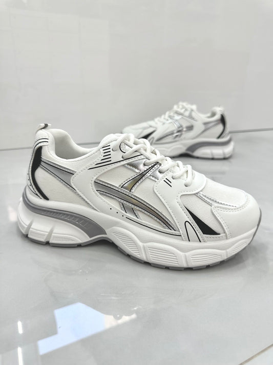 Sneaker με Αφρόσολα White/Silver