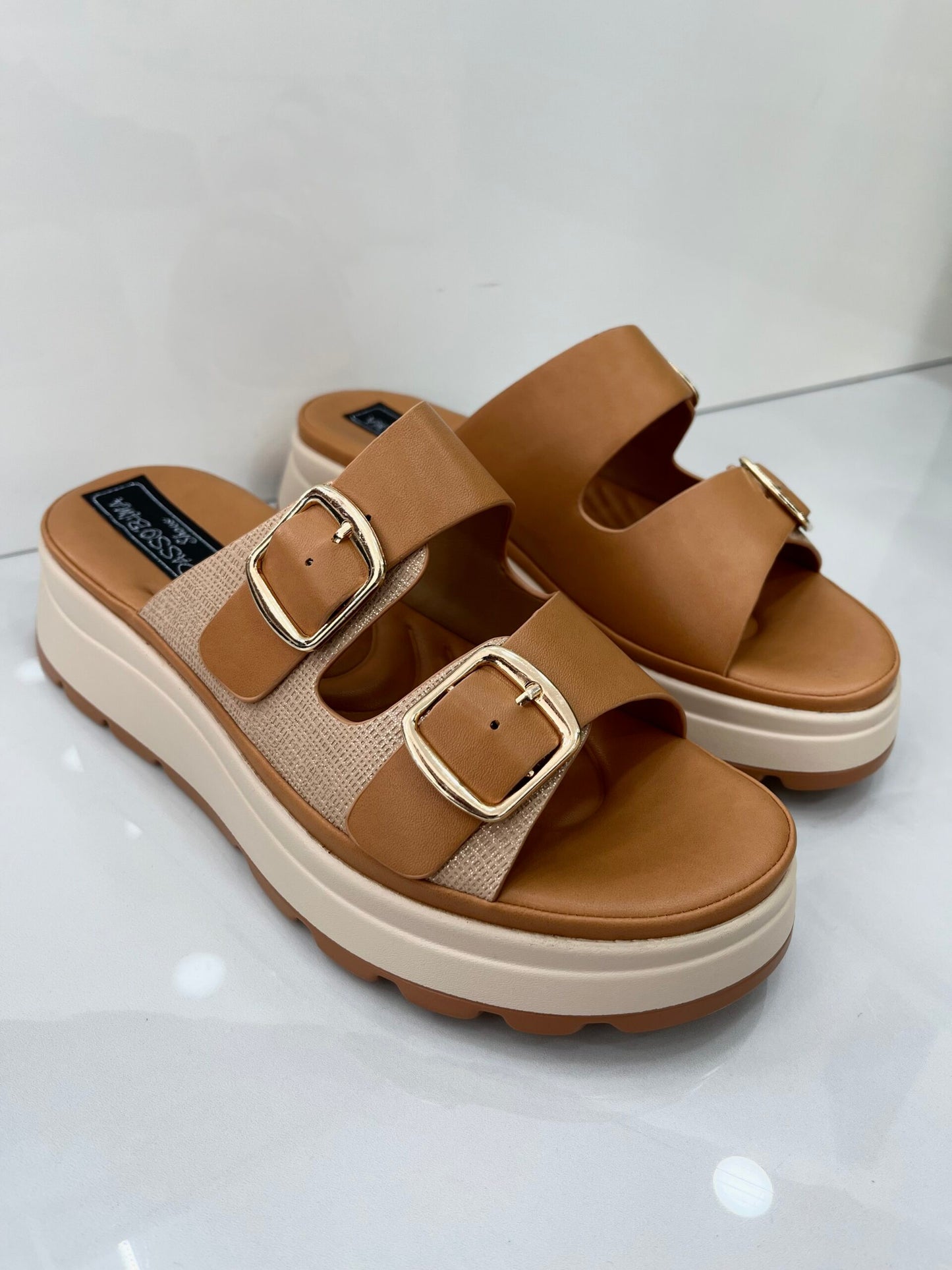 Ανατομική Flatform Παντόφλα Camel