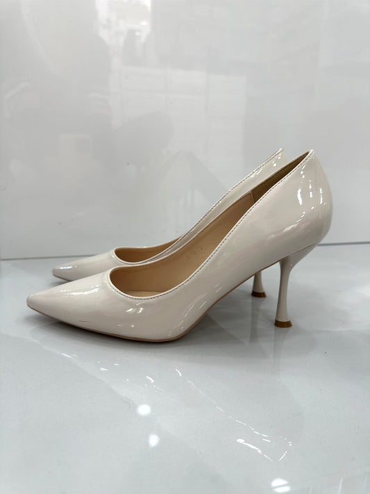 Modern Classic Γόβα με Λεπτό Τακούνι Λουστρίν Beige
