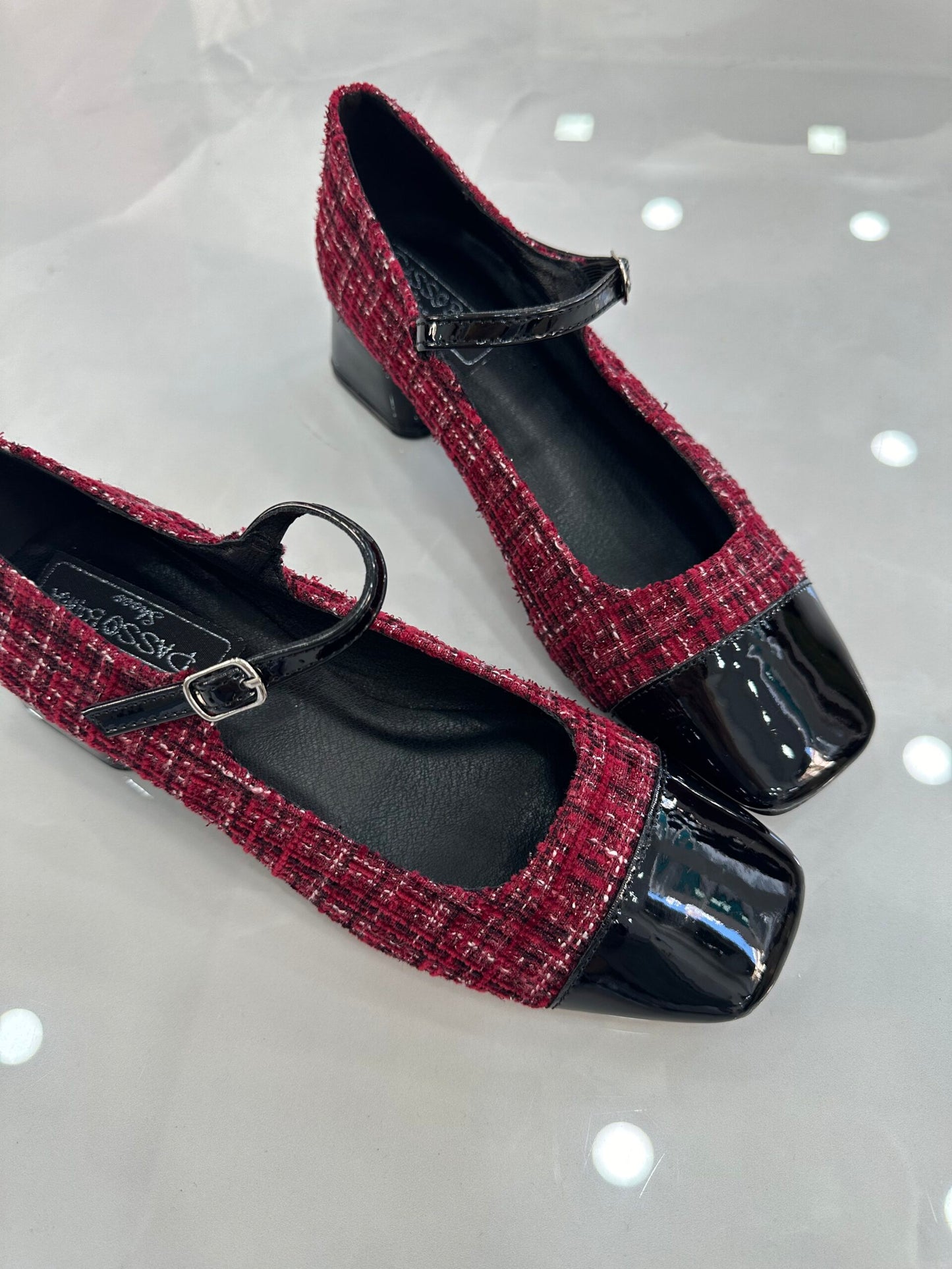Μπαλαρίνα Καστόρ με Τακουνάκι και Μπαρέτα Wine/Black