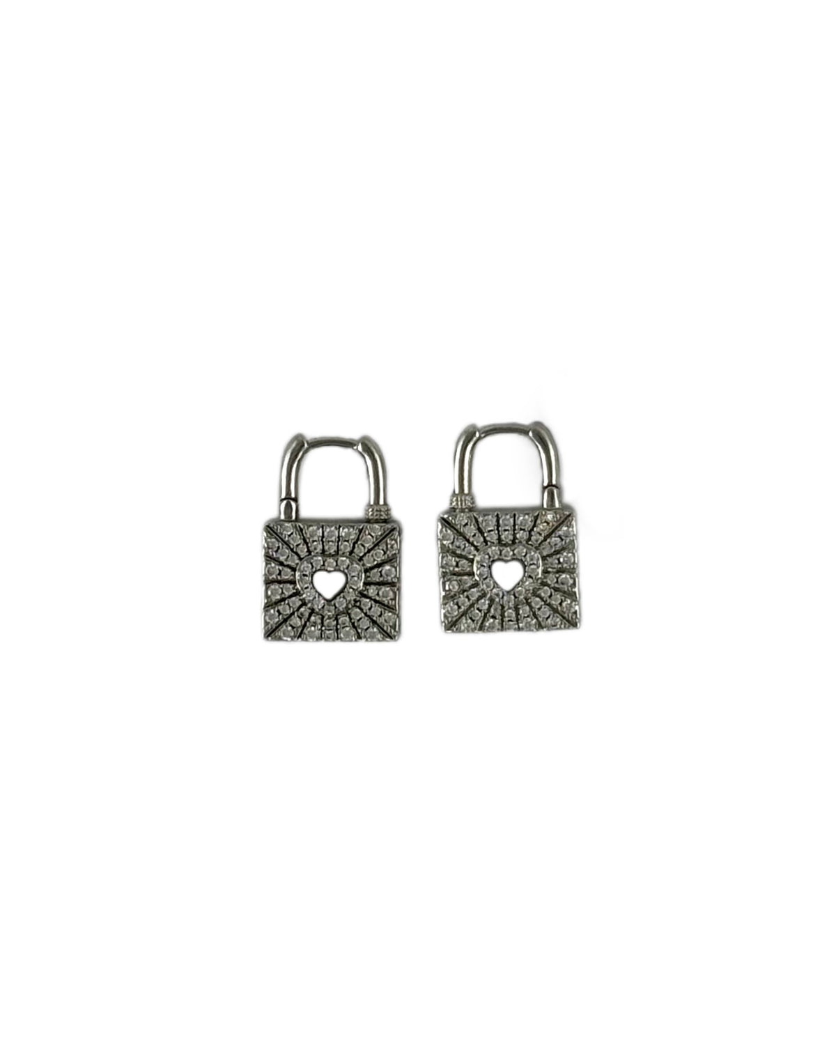 Σκουλαρίκια love lock σε ασημί