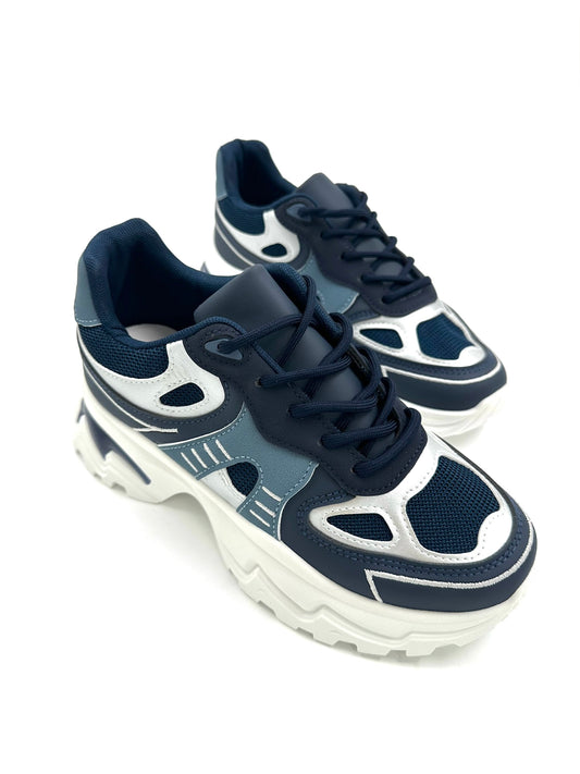 Sneaker Δίσολο με Τρακτερωτό Πάτο Blue/White