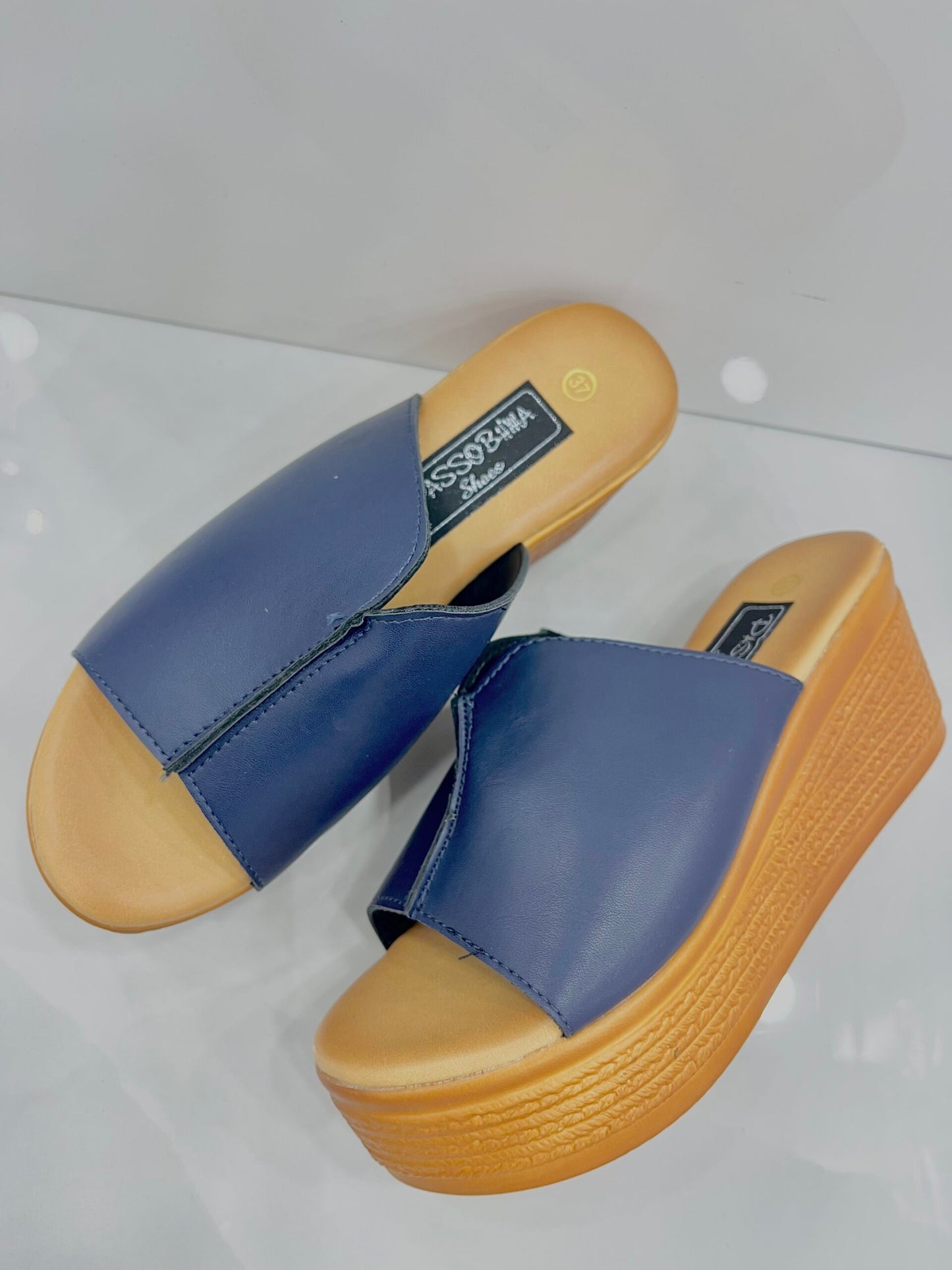 Platform Παντόφλα με Φαρδιά Φάσα Blue