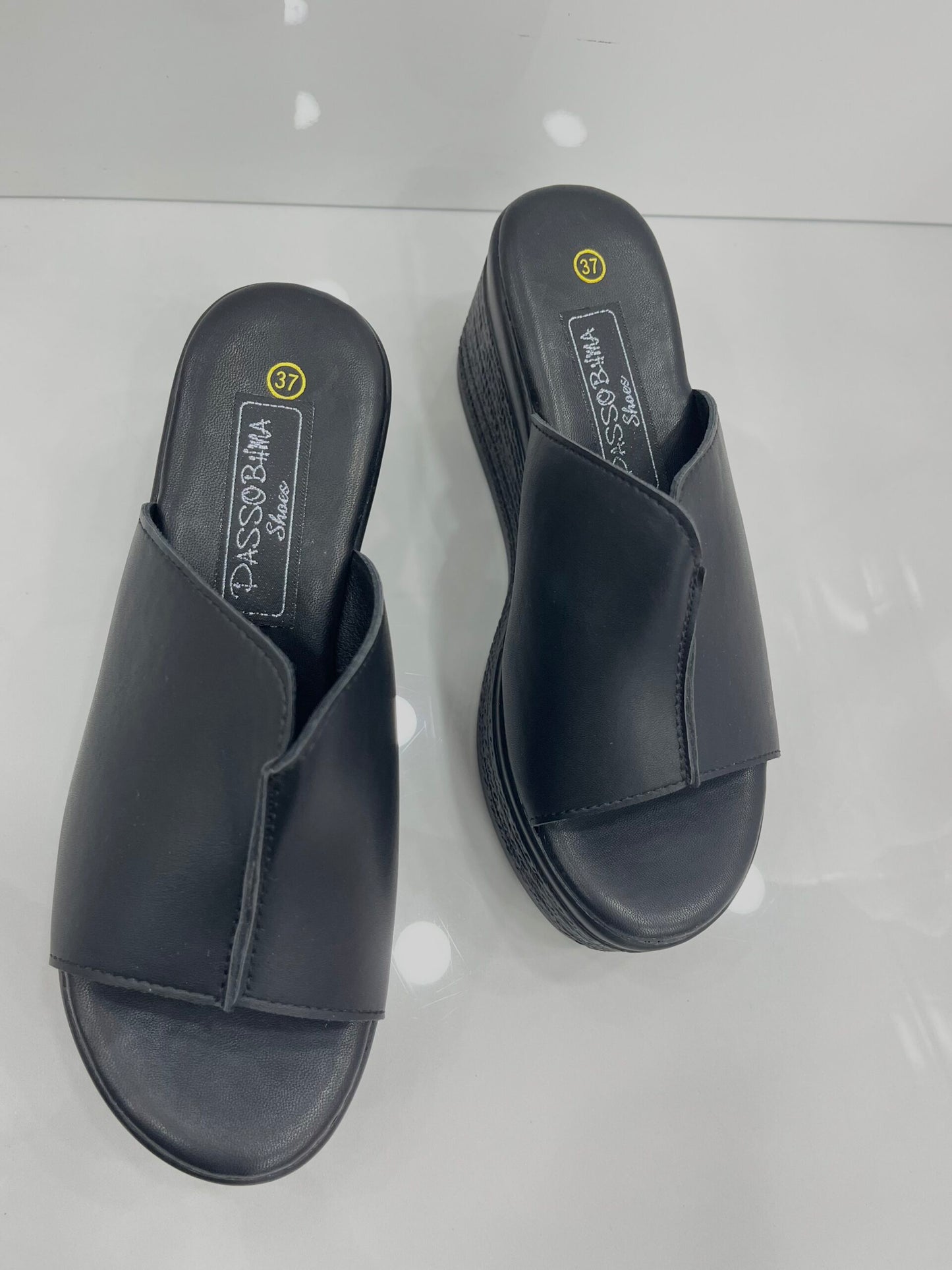 Platform Παντόφλα με Φαρδιά Φάσα Black
