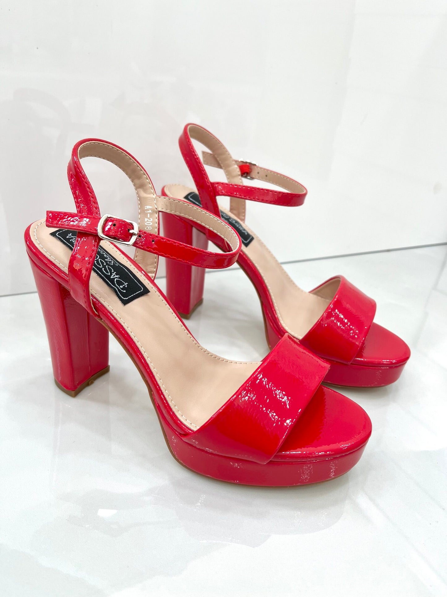 High Heel Πέδιλο Λουστρίν Red