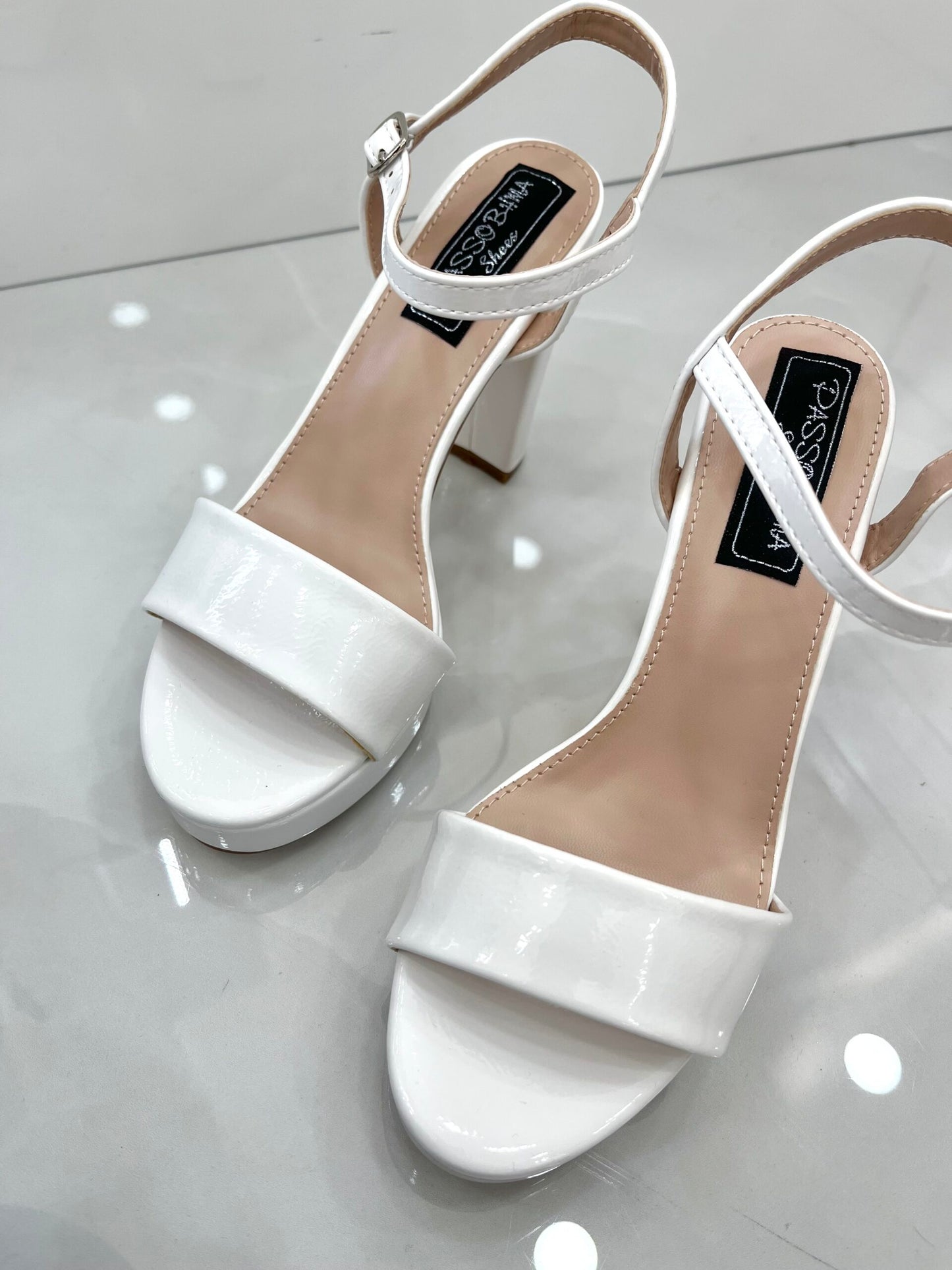 High Heel Πέδιλο Λουστρίν White