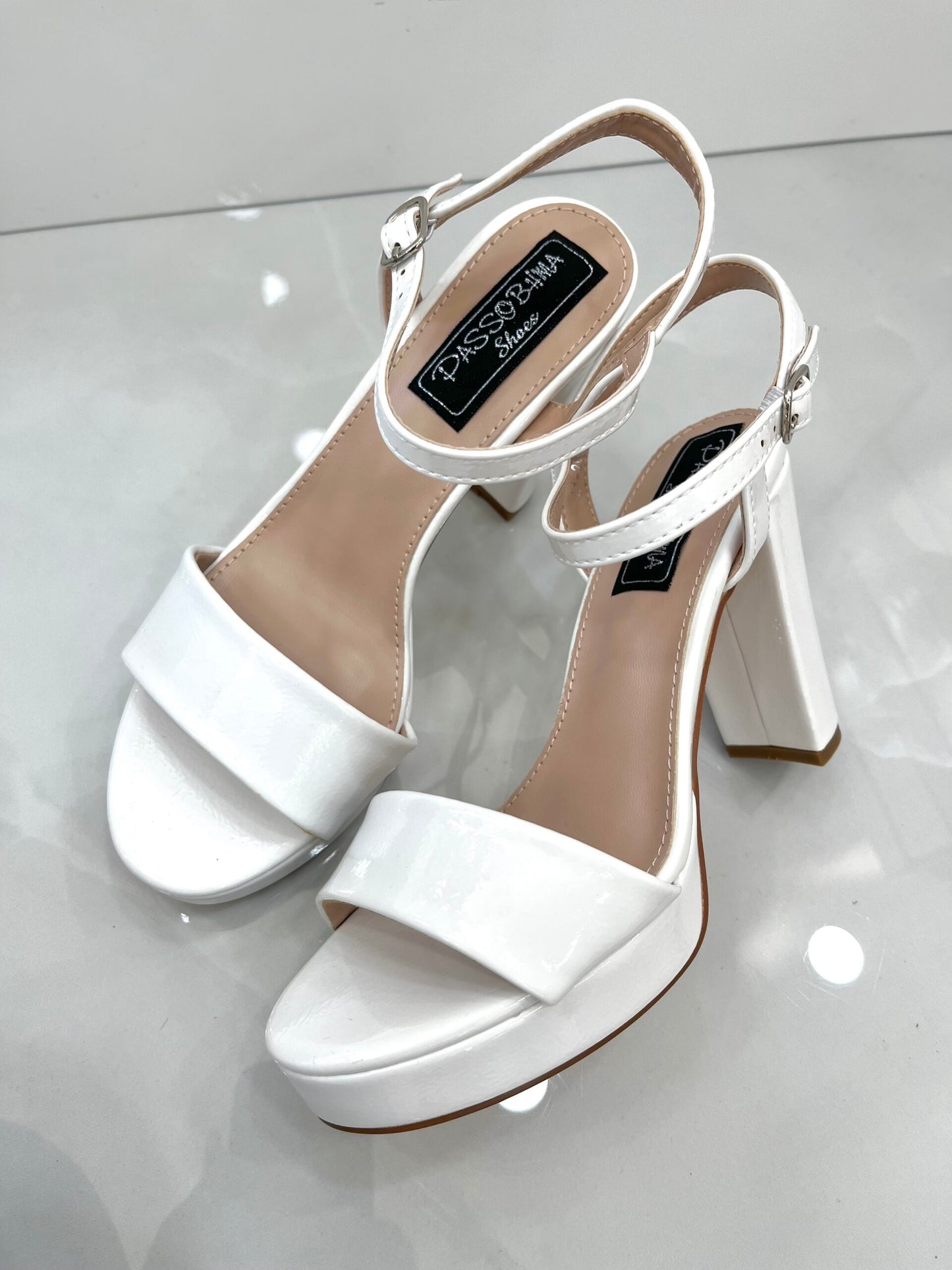 High Heel Πέδιλο Λουστρίν White