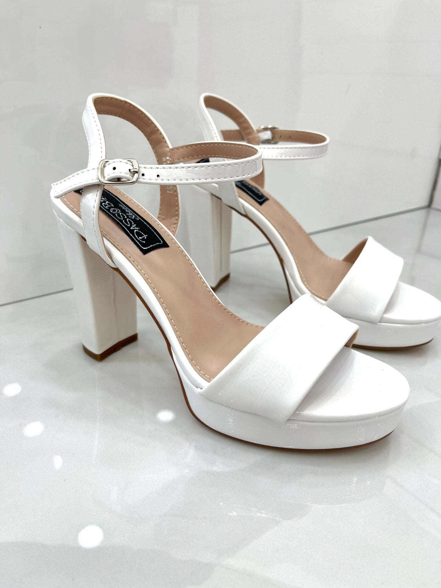High Heel Πέδιλο Λουστρίν White