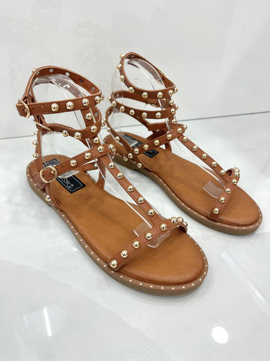 Flat Sandals με Τρουκς Camel