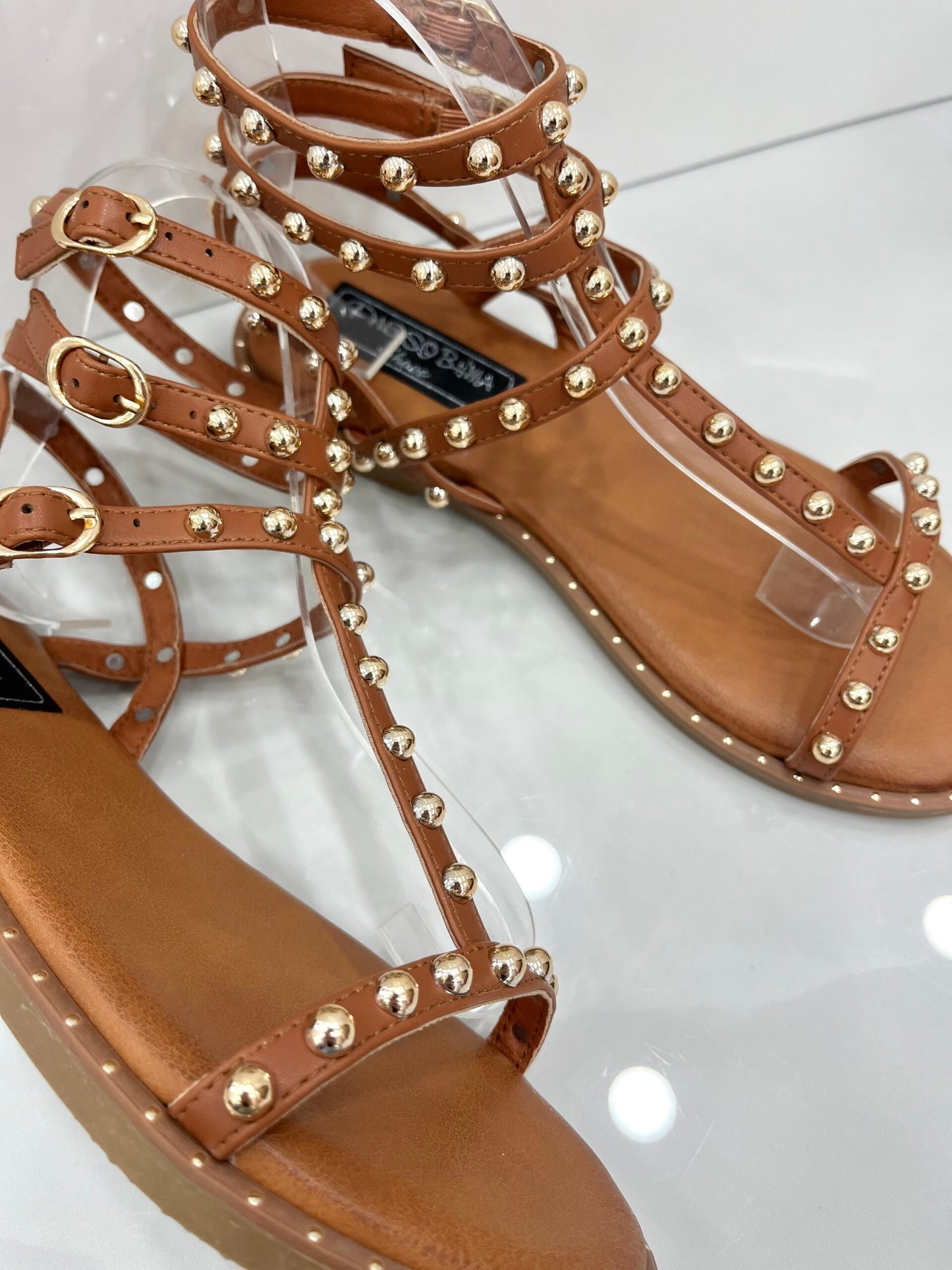 Flat Sandals με Τρουκς Camel