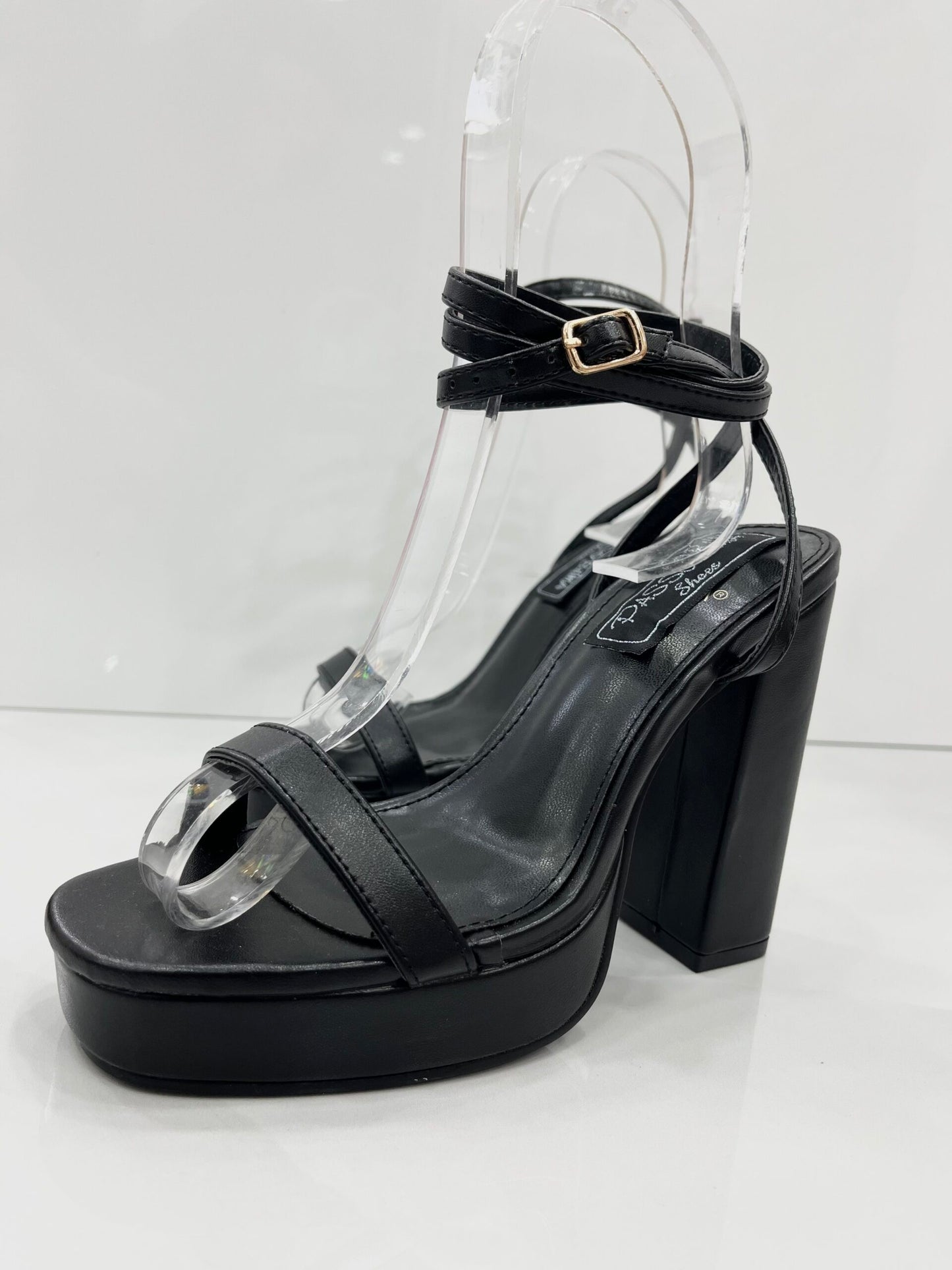 High Heel Πέδιλο με Φιάπα Black