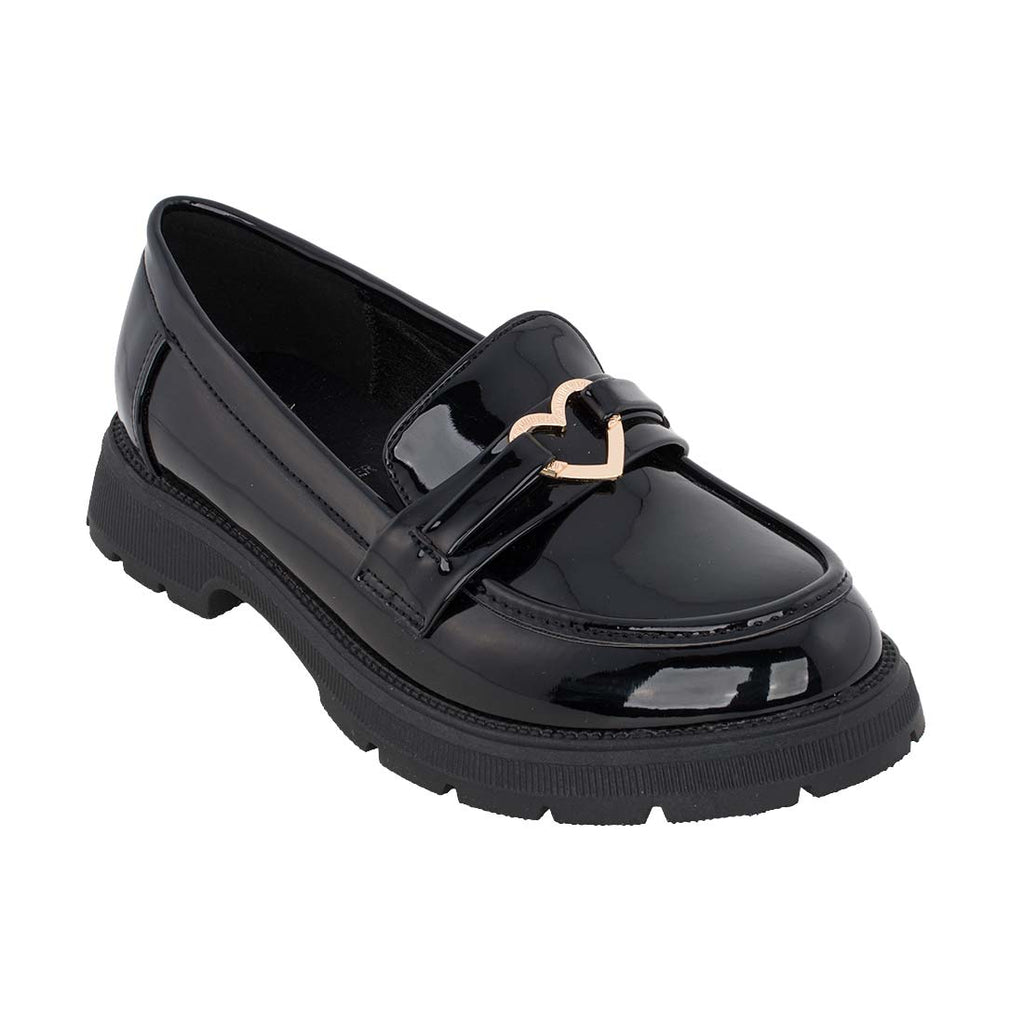 Exe XA21U6232007 Loafers για κορίτσι σε οικολογικό δέρμα Λουστρίν Μαύρη