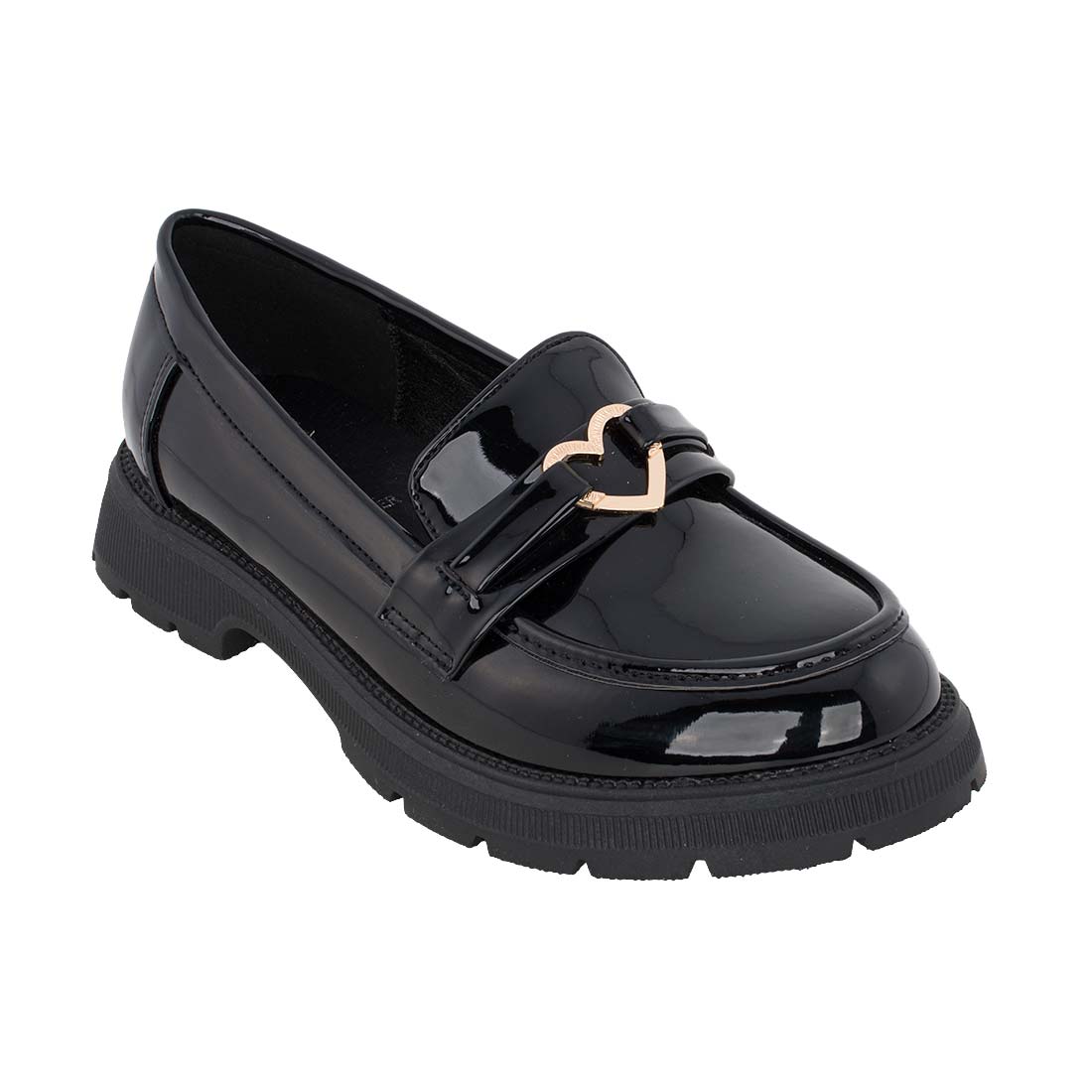 Exe XA21U6232007 Loafers για κορίτσι σε οικολογικό δέρμα Λουστρίν Μαύρη