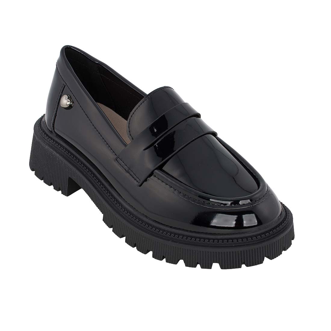 Exe XA84W1302007 Loafers για κορίτσι σε οικολογικό δέρμα Λουστρίν Μαύρη