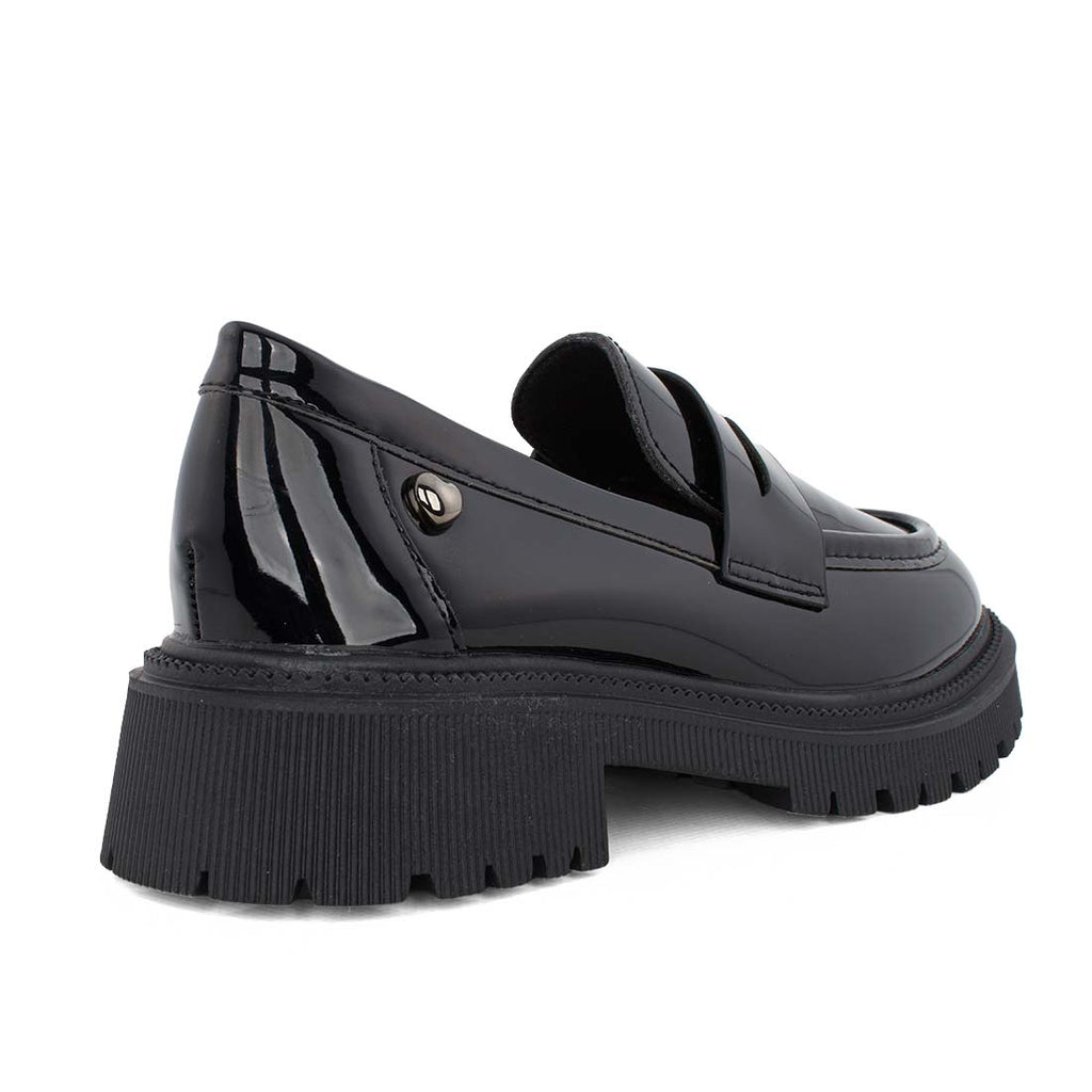 Exe XA84W1302007 Loafers για κορίτσι σε οικολογικό δέρμα Λουστρίν Μαύρη