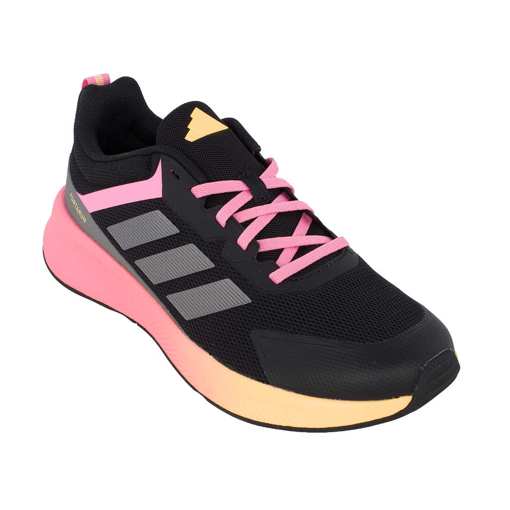 Adidas FortaRun 4.0J JR9804 Αθλητικό για κορίτσι σε συνθετικό υλικό και δέρμα Πολύχρωμο-Μαύρο
