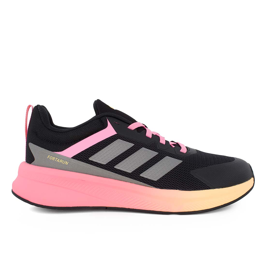 Adidas FortaRun 4.0J JR9804 Αθλητικό για κορίτσι σε συνθετικό υλικό και δέρμα Πολύχρωμο-Μαύρο