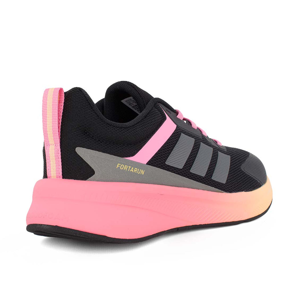 Adidas FortaRun 4.0J JR9804 Αθλητικό για κορίτσι σε συνθετικό υλικό και δέρμα Πολύχρωμο-Μαύρο