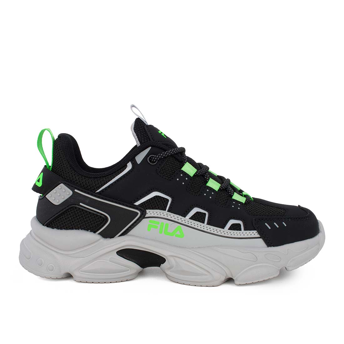 Fila MEMORY SPINEL 3 LACE 3YF51022-036 Αθλητικό για αγόρι σε συνθετικό δέρμα και ύφασμα Λάιμ-Μαύρο