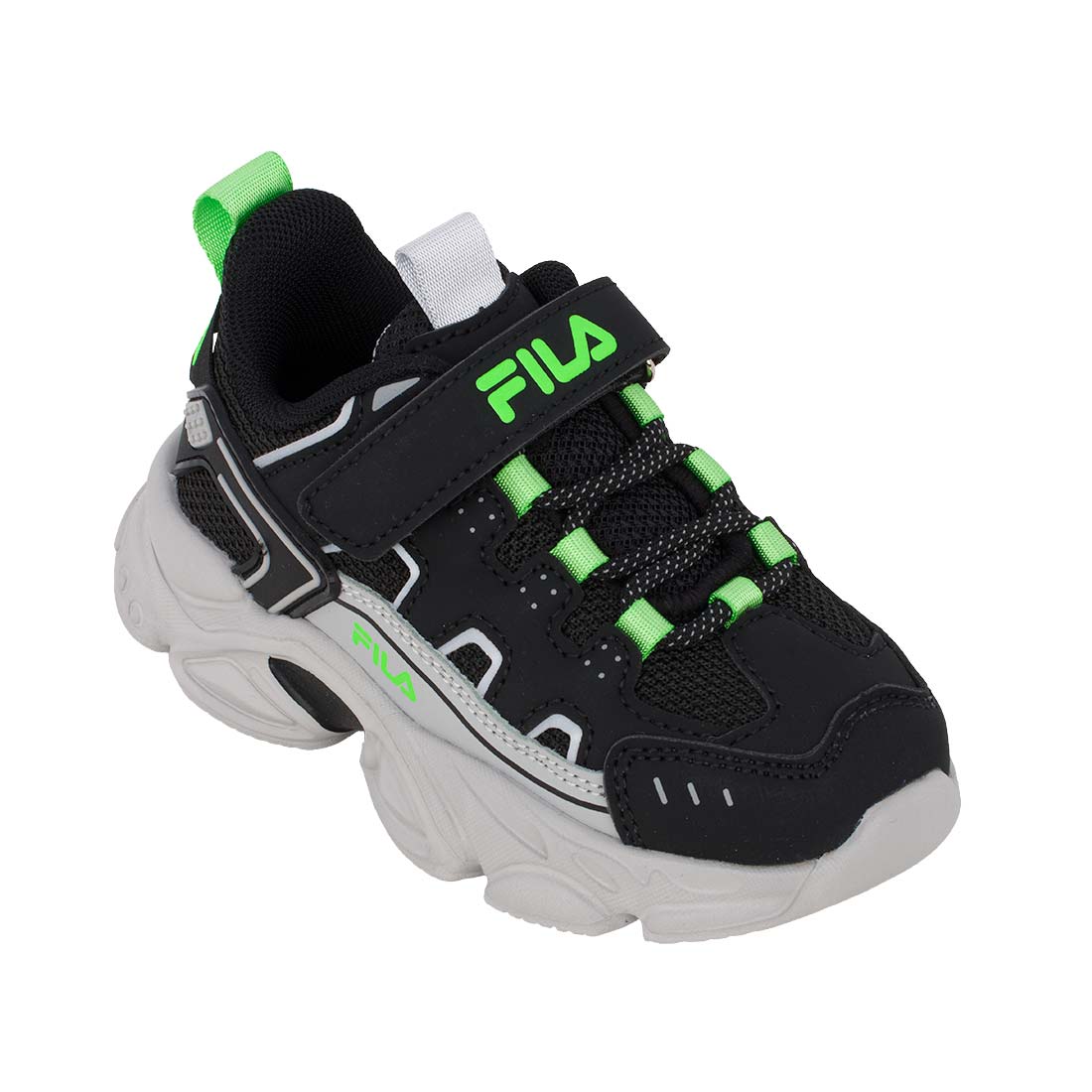 Fila MEMORY SPINEL 3 V 3YF33002-036 Αθλητικό για αγόρι σε συνθετικό δέρμα και ύφασμα Λάιμ-Μαύρο
