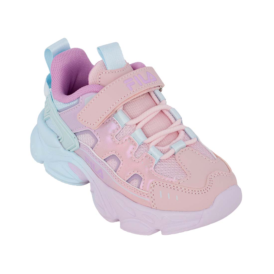 Fila MEMORY SPINEL 3 V 3YF33002-982 Αθλητικό για κορίτσι σε συνθετικό υλικό και ύφασμα Ιριδίζον Μέντα-Ροζ