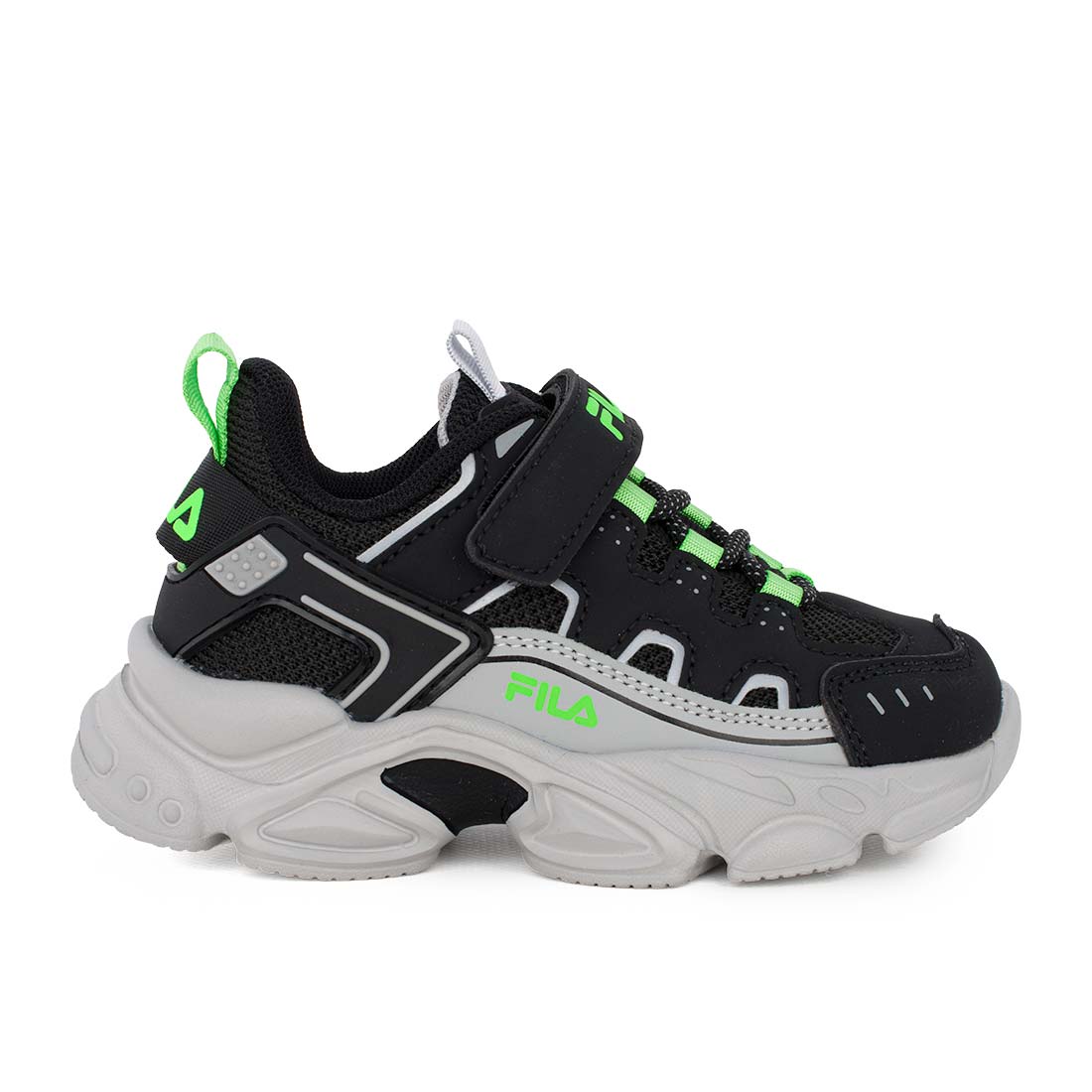 Fila MEMORY SPINEL 3 V 3YF33002-036 Αθλητικό για αγόρι σε συνθετικό δέρμα και ύφασμα Λάιμ-Μαύρο