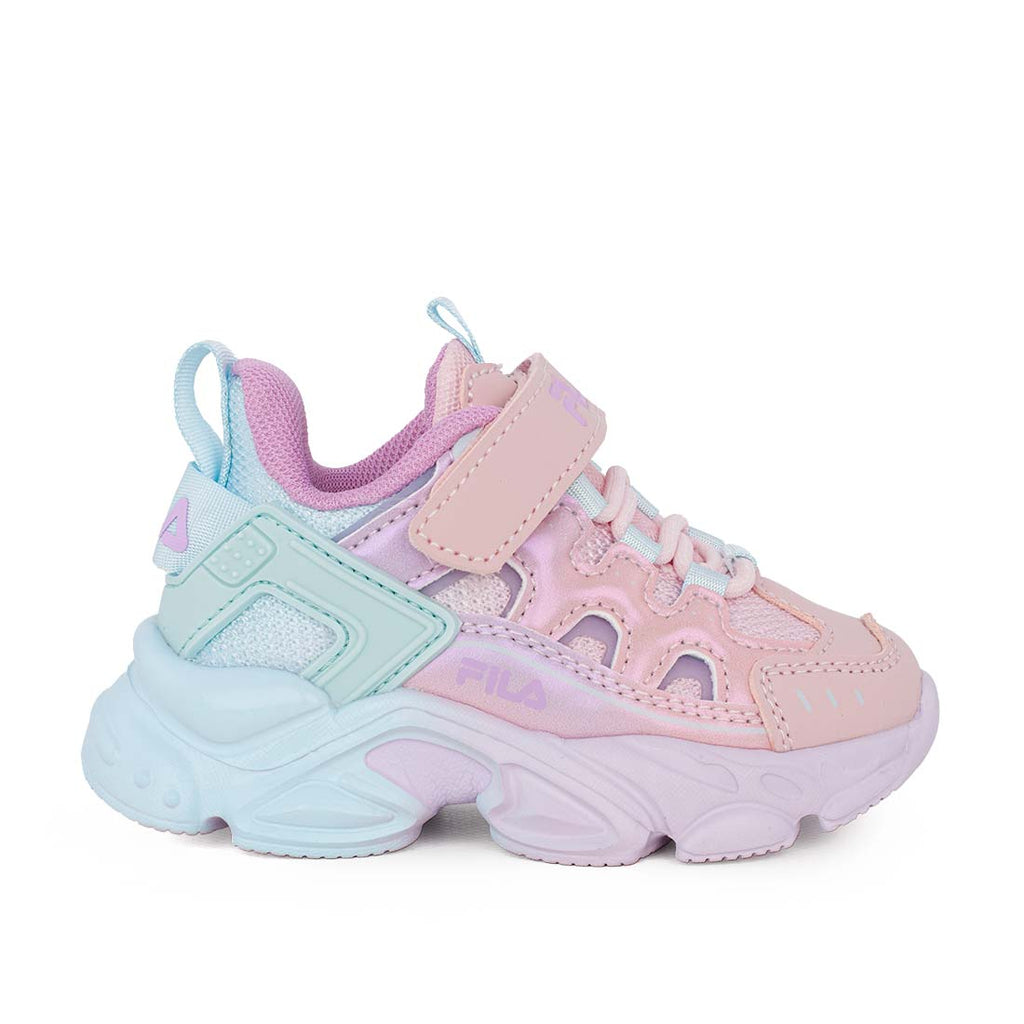 Fila MEMORY SPINEL 3 V 7YF33002-982 Αθλητικό για κορίτσι σε συνθετικό υλικό και ύφασμα Ιριδίζον Μέντα-Ροζ