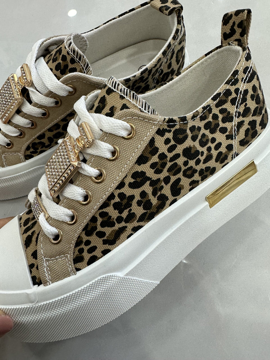 Sneaker Σταράκι με Σχέδιο Leopard