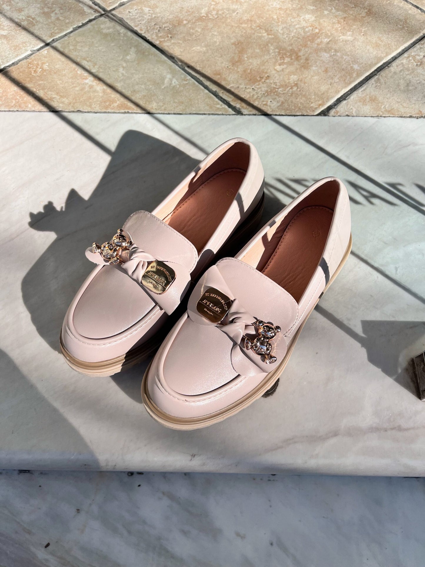 Loafers με Διακοσμητικό Αρκουδάκι Δερματίνη BEIGE