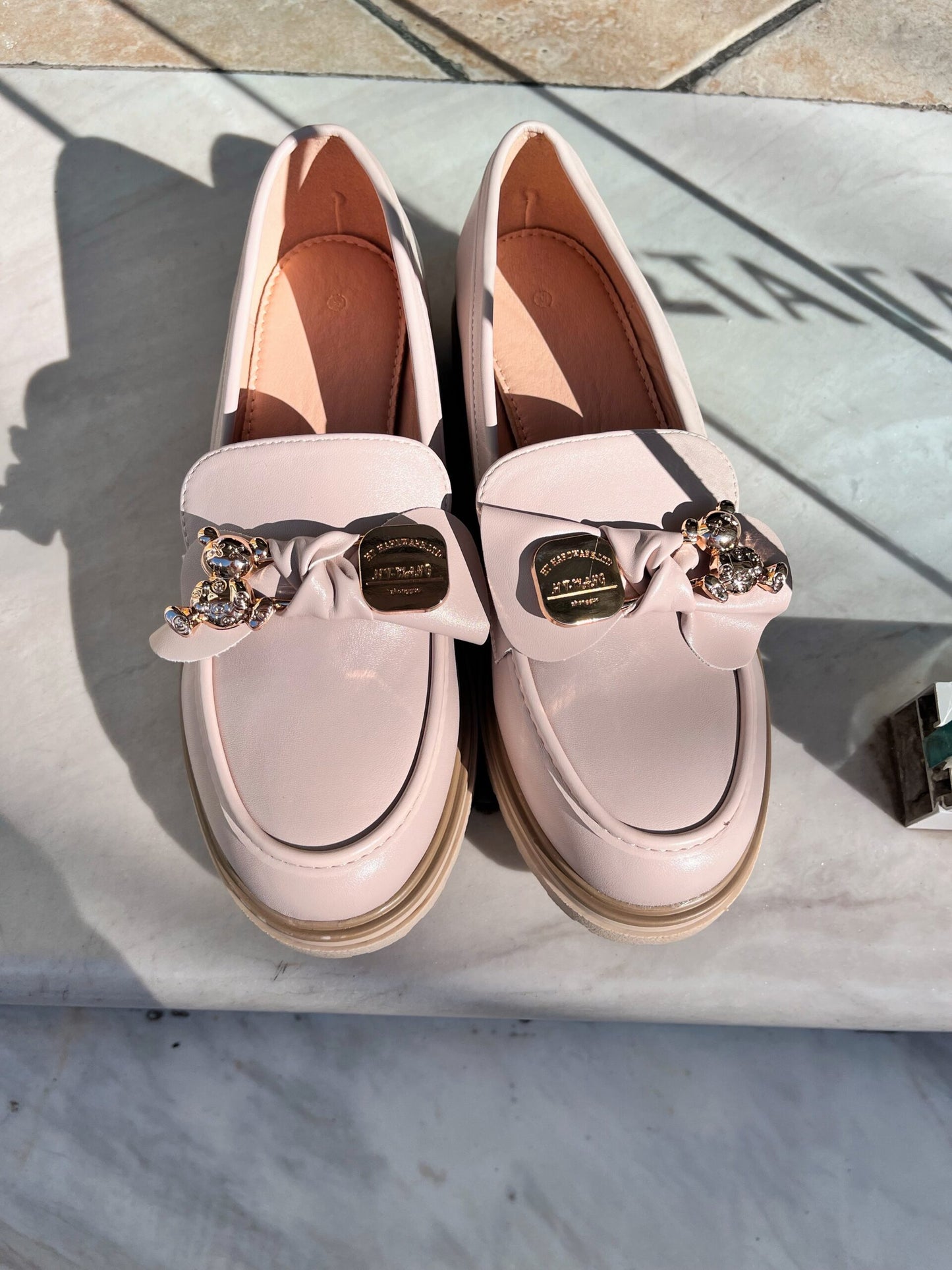 Loafers με Διακοσμητικό Αρκουδάκι Δερματίνη BEIGE