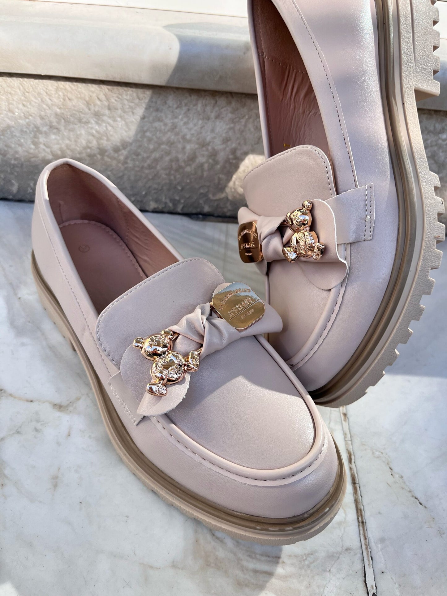 Loafers με Διακοσμητικό Αρκουδάκι Δερματίνη BEIGE