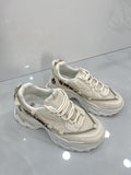 Sneakers με Τρακτερωτό Πάτο και Strass Beige