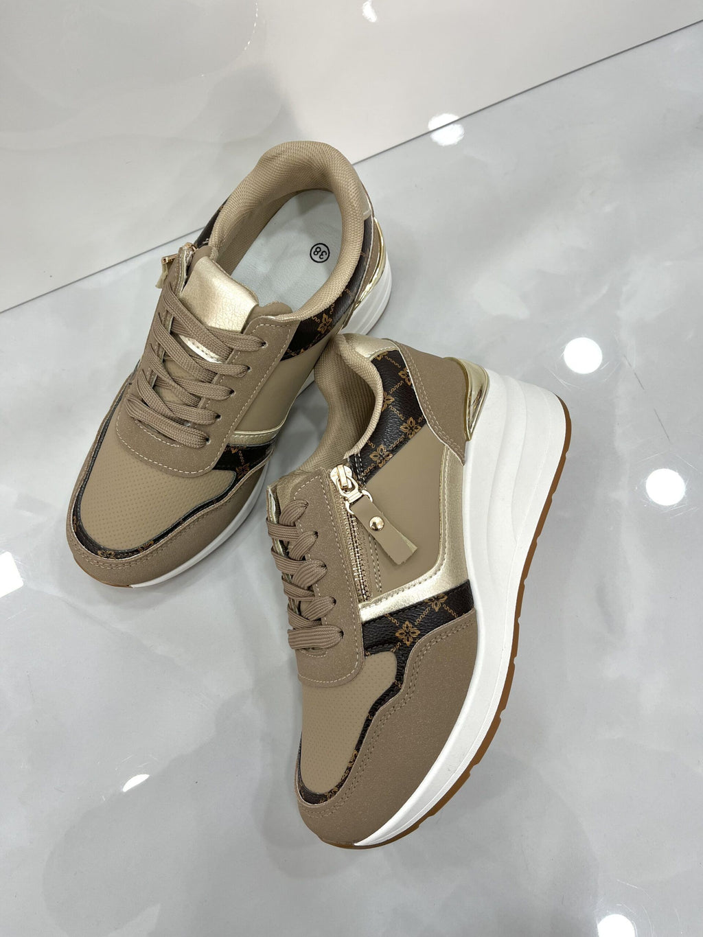 Sneakers με Πλατφόρμα και Φερμουάρ Khaki