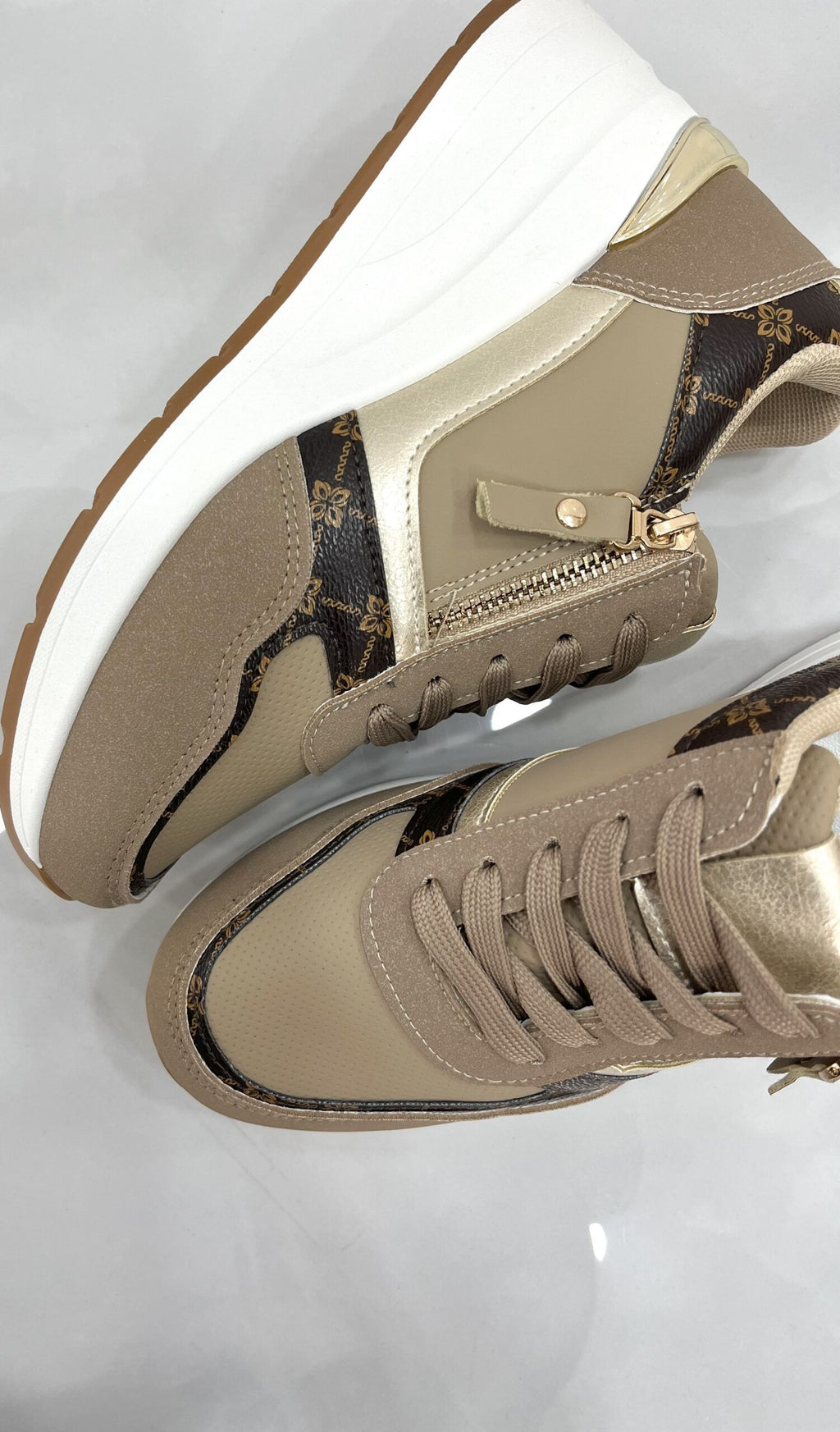 Sneakers με Πλατφόρμα και Φερμουάρ Khaki