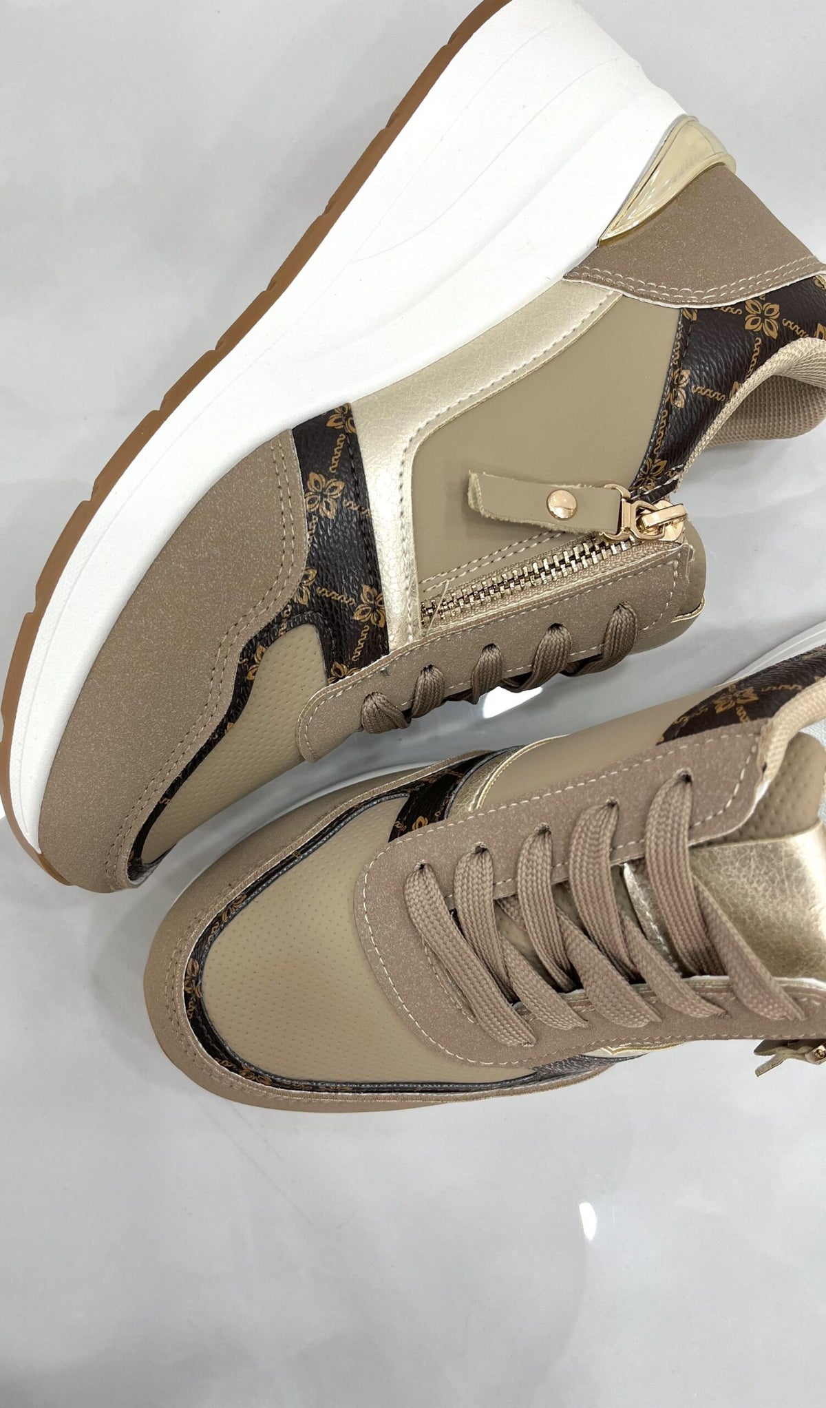 Sneakers με Πλατφόρμα και Φερμουάρ Khaki